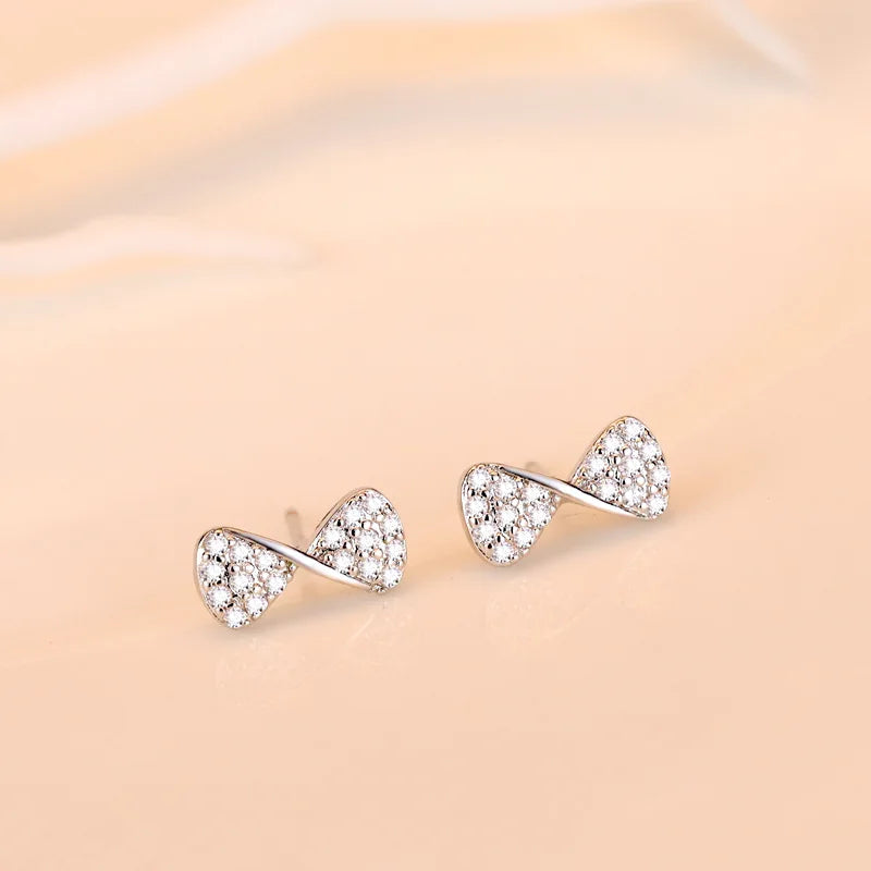 925 Sterling Silver Stud Earrings Zircon High Quality For Women's Wedding Fine Jewelry Accessories Gift