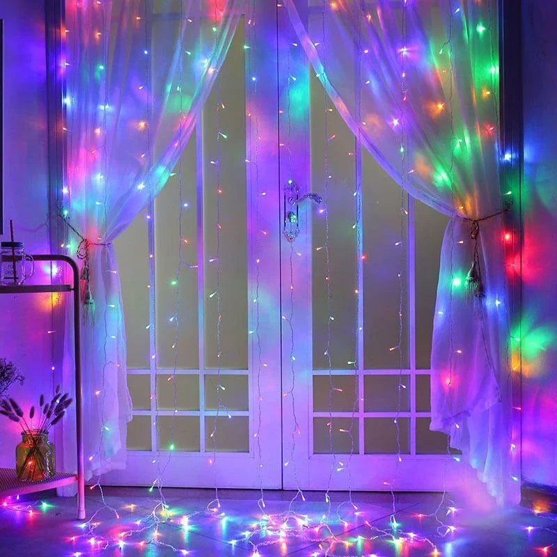 1 Pack LED Curtain Lights with USB 8 Modes Remote Control,for Wedding,Home,Party,Window,Wall,Halloween and Christmas Decorations