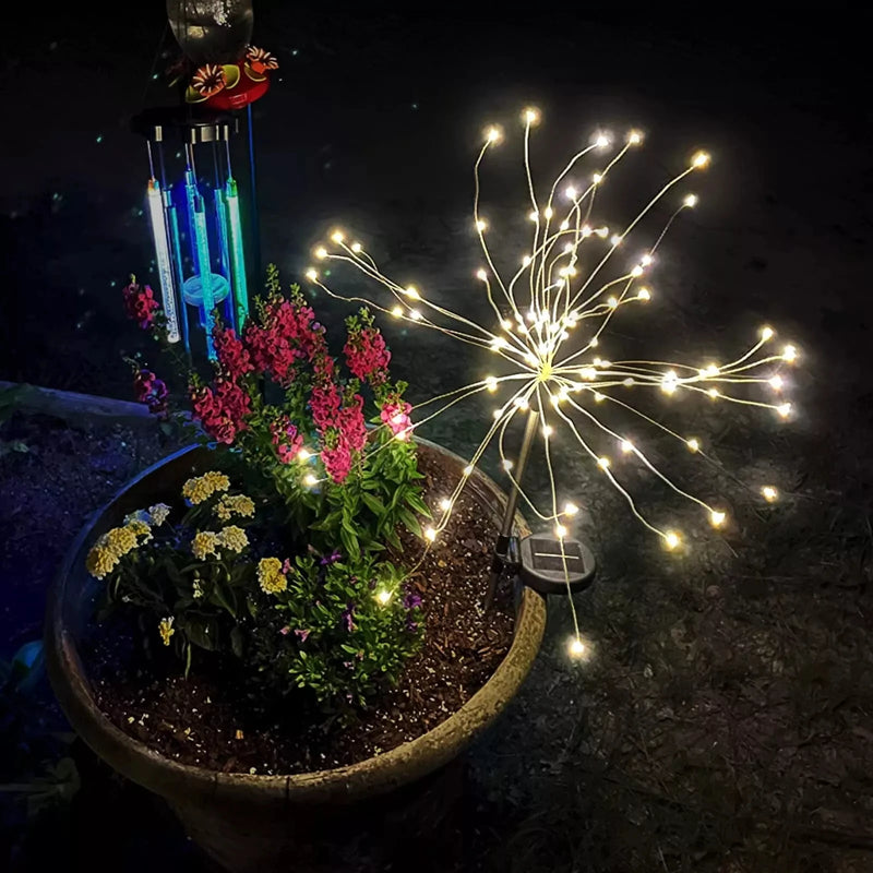 420LED Solar Firework Lights Outdoor IP65 Waterproof 300/200/60LED Solar Garden Flower Lights 1 Pack With 8 Lighting Modes Light