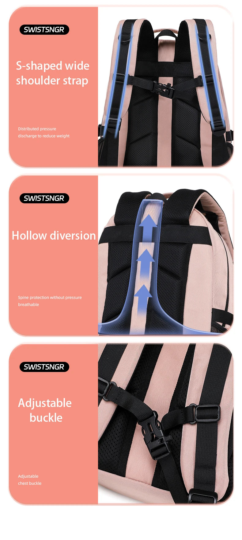 2024 New Children School Backpack for Girls Waterproof Large Travel Backpack Woman Fashion 15 Inch Laptop Backpacks Men Mochila