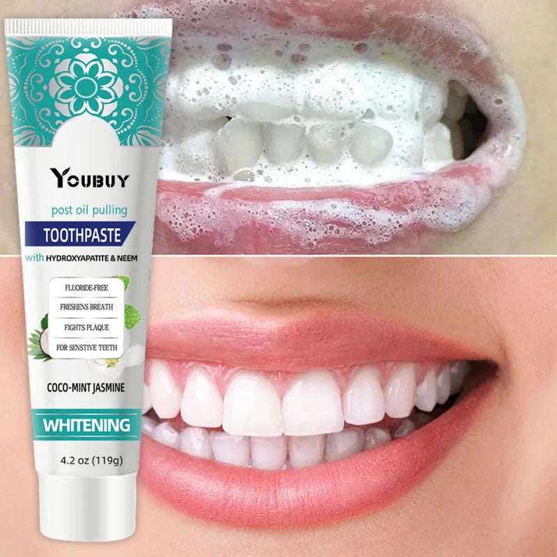 Fluoride Free Whitening Toothpaste Fresh Breath Anti Cavity Healthy Teeth Reduced Tooth Stains Bright White Toothpaste