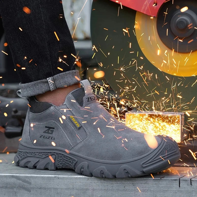 Plus Size 48 Anti Scald Welding Shoes Work Boots Men Anti-smash Anti-puncture Safety Shoes Indestructible Men Protective Shoes