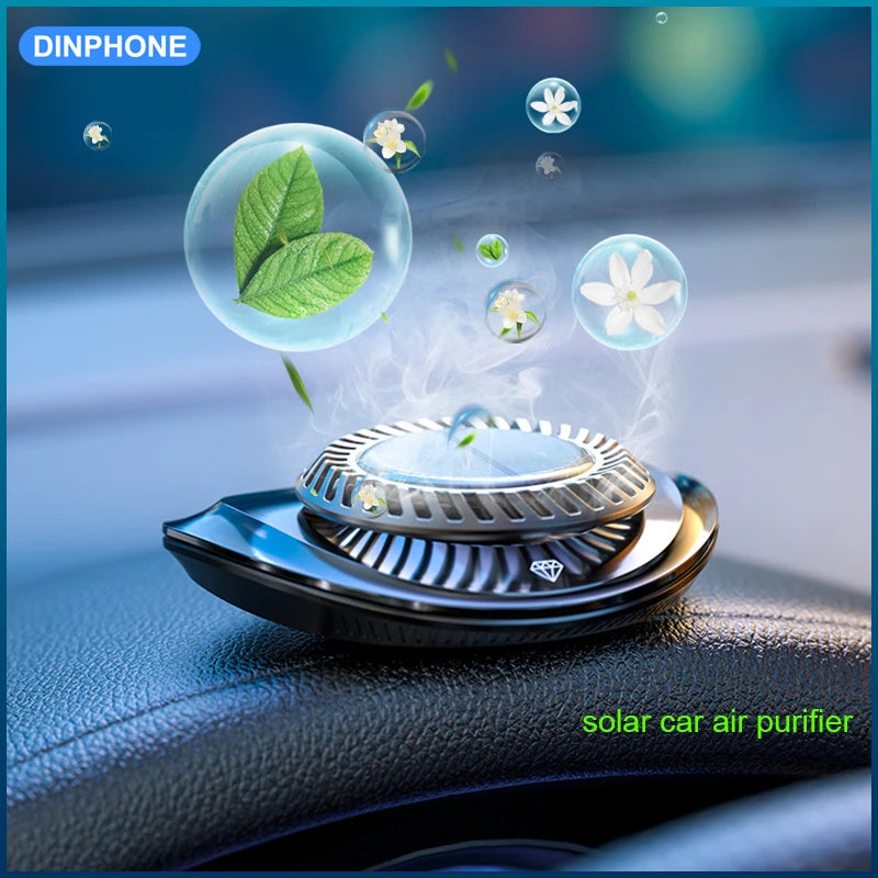 Ambientador solar para coche DINPHONE, difusor de aroma giratorio, accesorios para el interior del coche, aceites esenciales difundidos