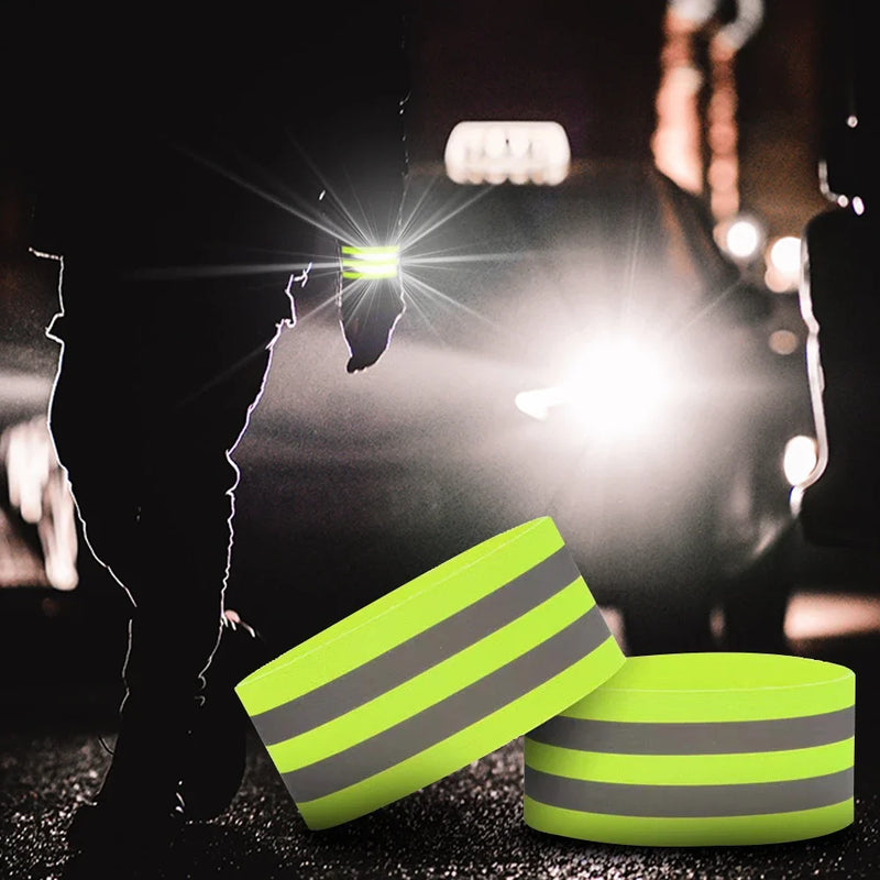 1/2PCS Reflective Bands For Wrist Arm Ankle Leg High Visibility Reflect Straps For Night Cycling Running Safety Reflector Tapes