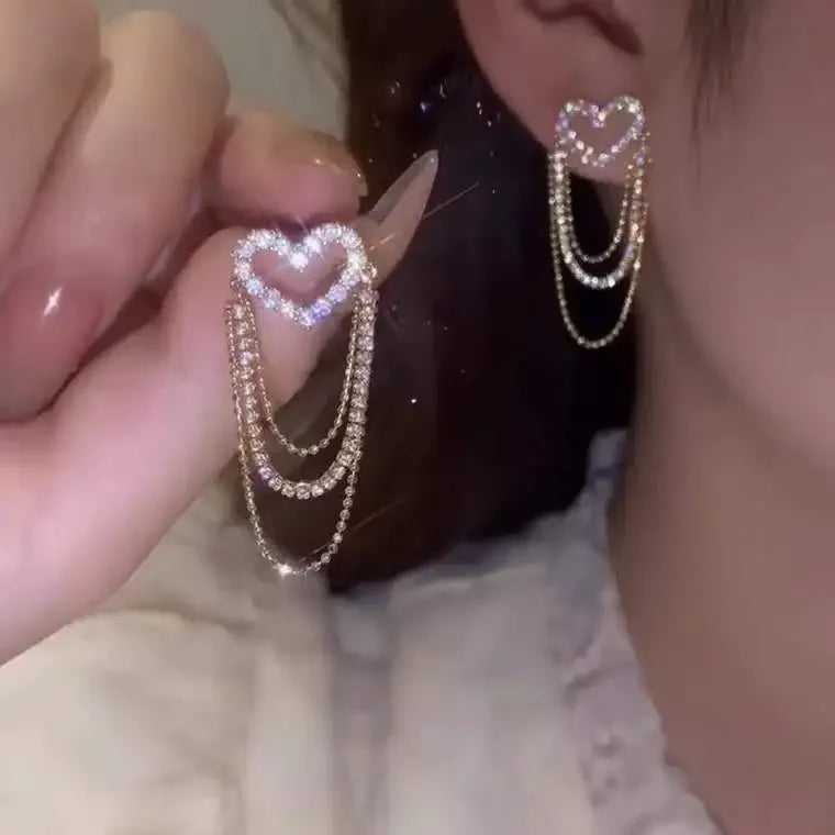 Pendientes elegantes y modernos con borlas de circonita y bola de diamantes de imitación marrones para mujer, accesorios de uso diario, regalos de joyería para fiestas