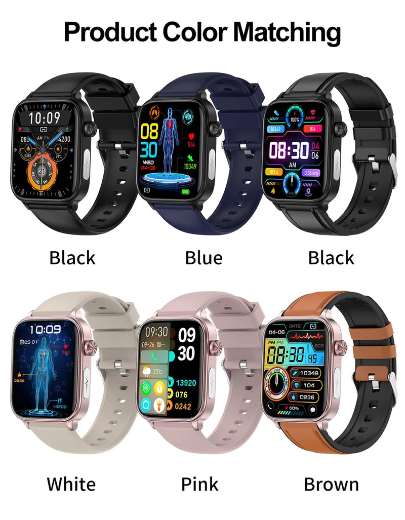 LIGE Health Medical Grade Smart Watch Blood Lipid Uric Acid ECG+PPG Body Temperature Bluetooth Call Smartwatch Men Women Watches