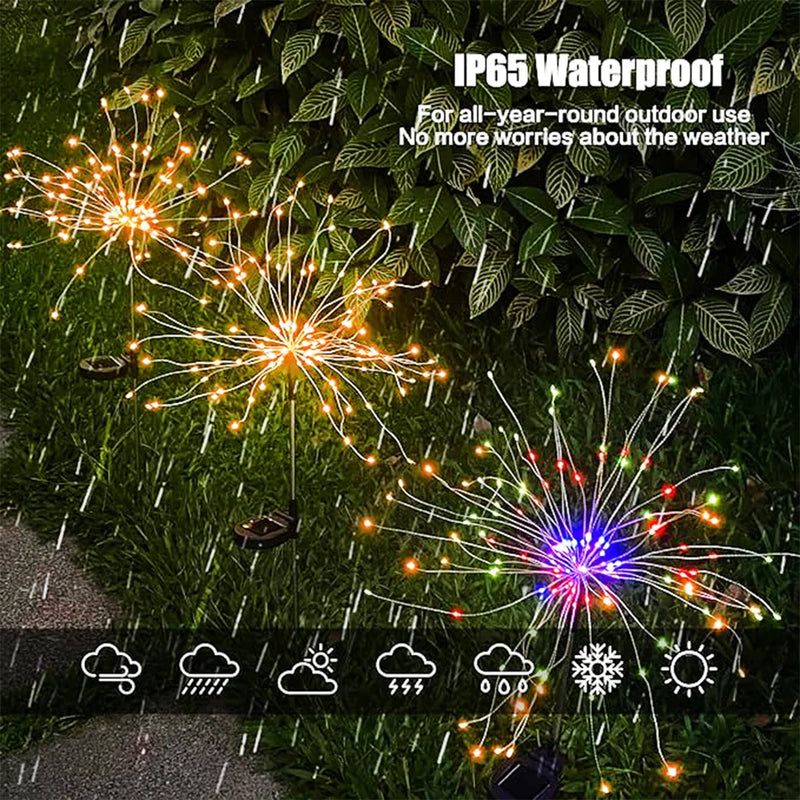 420LED Solar Firework Lights Outdoor IP65 Waterproof 300/200/60LED Solar Garden Flower Lights 1 Pack With 8 Lighting Modes Light