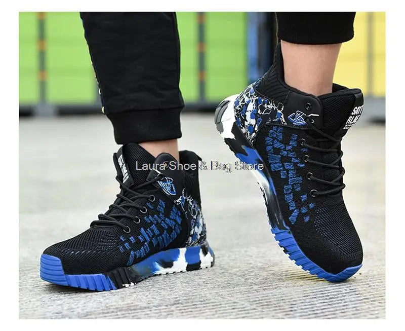 High Top Safety Shoes Men Steel Toe Work Shoes Men Women Work Safety Boots Anti Smash Safety Indestructible Work Boot Breathable