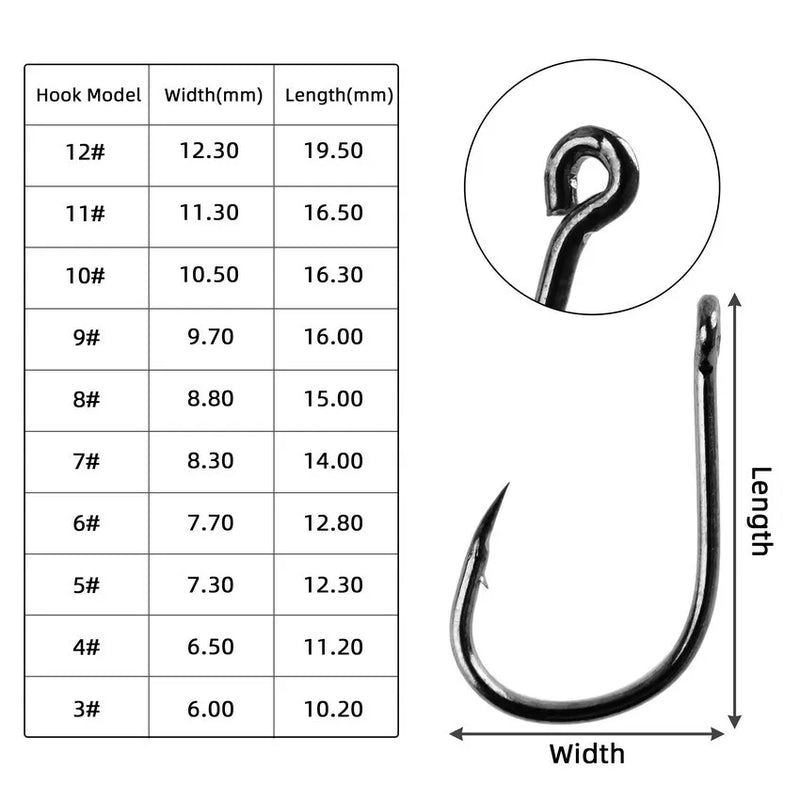 100PCS/Box Fishing Hooks Set Saltwater Fresh Water High Carbon Steel Carp Fishhook with Fishing Tackle Box  Fishing Accessories