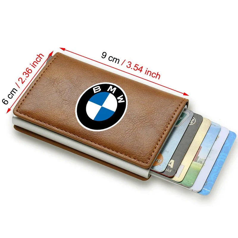 Rfid Credit Card Holder Men Wallets Bank Cardholder Leather Wallets For Bmw 3 E46 G20 E90 E60 F10 F20 F30 E39 M car accessories