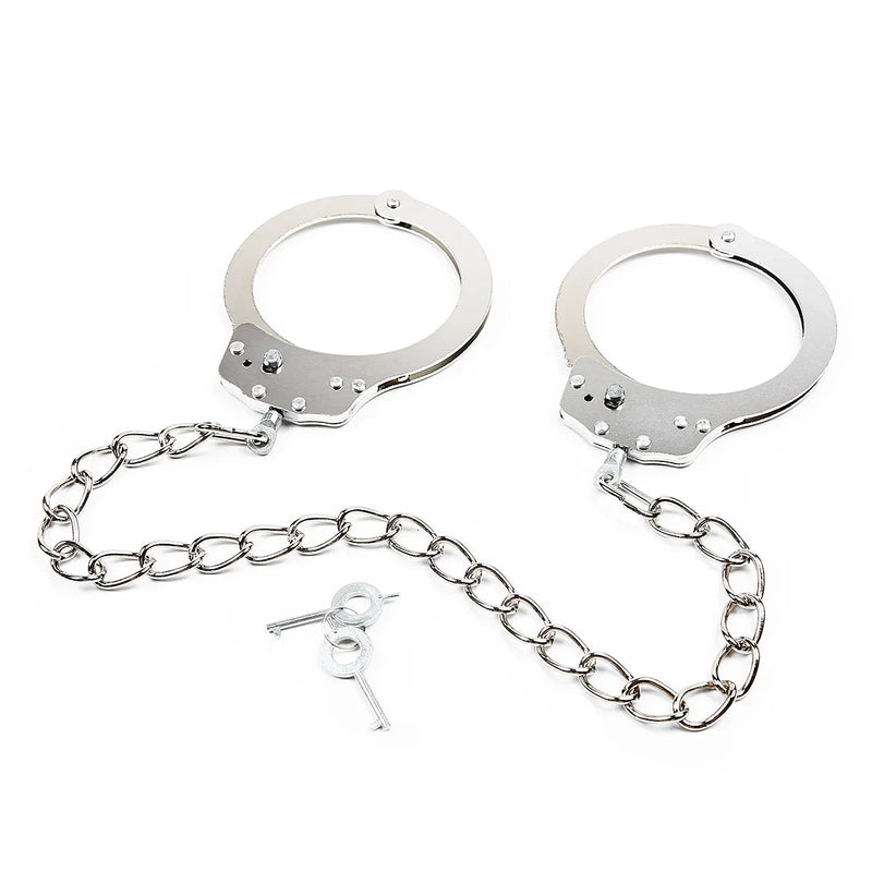 DUTRIEUX Stainless Steel Handcuffs BDSM Bondage Set Adjustable Metal Ankle Cuffs Chain Fetish Restraints Sex Toys For Couples