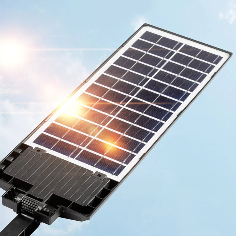 Luces solares potentes para exteriores de 12 cabezales, 504 LED, 3 modos, lámparas de panel solar, control remoto, lámpara de calle para jardín a prueba de agua