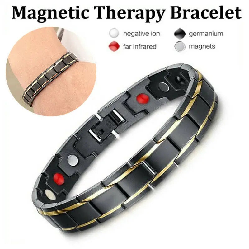 Pulsera clásica de energía para aliviar el dolor de artritis con imán magnético saludable para hombres, brazaletes para el cuidado de la salud y la pérdida de peso