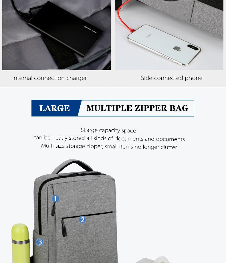 Mochila sencilla y elegante, mochila multifuncional de gran capacidad para desplazamientos, viajes de negocios, bolso para computadora de estudiante-ll