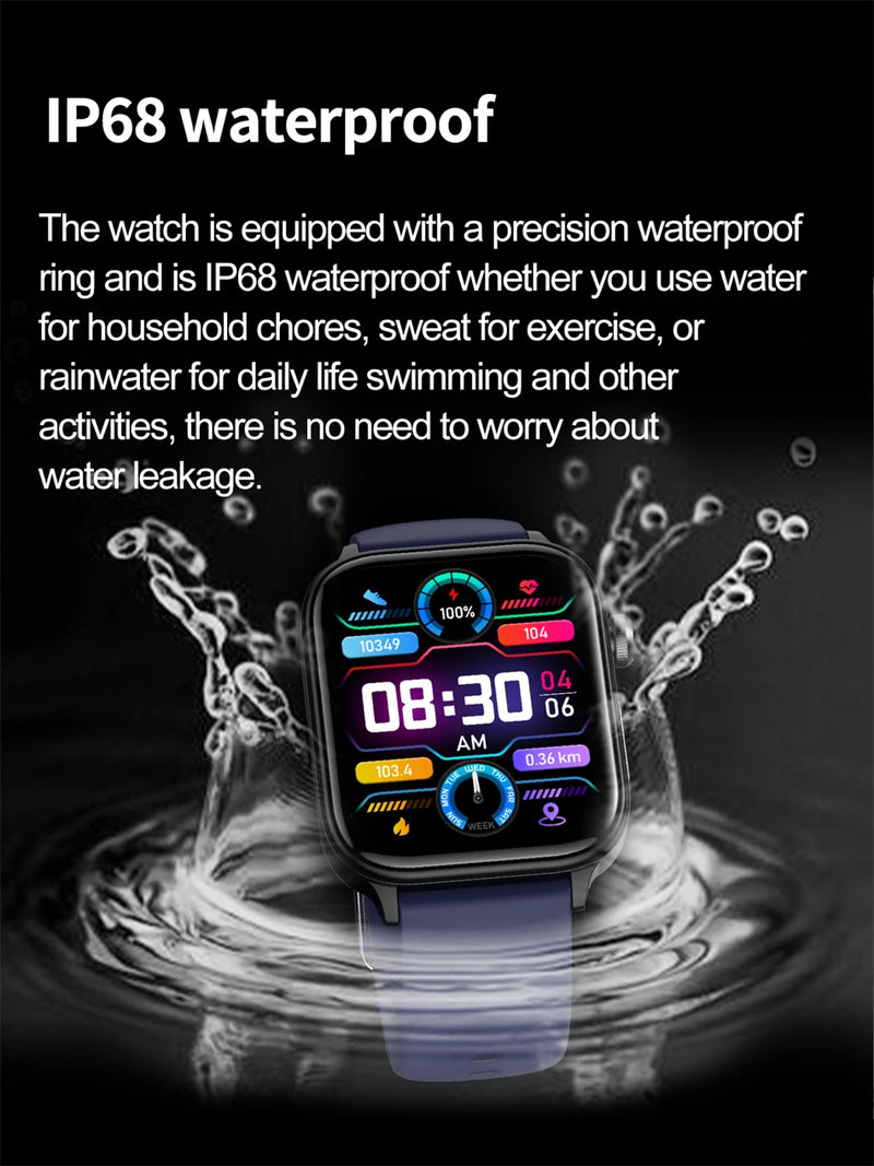 LIGE Health Medical Grade Smart Watch Blood Lipid Uric Acid ECG+PPG Body Temperature Bluetooth Call Smartwatch Men Women Watches