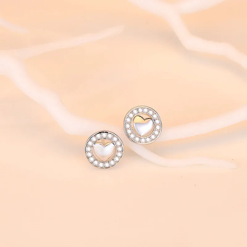 925 Sterling Silver Stud Earrings Zircon High Quality For Women's Wedding Fine Jewelry Accessories Gift