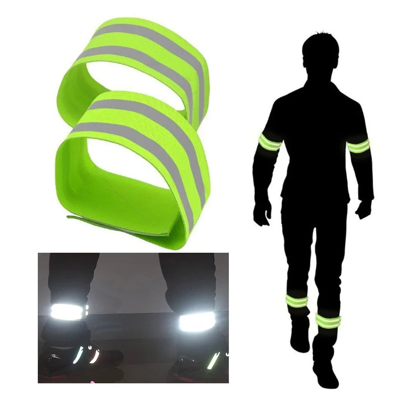 1/2PCS Reflective Bands For Wrist Arm Ankle Leg High Visibility Reflect Straps For Night Cycling Running Safety Reflector Tapes