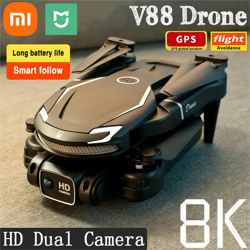 Dron Xiaomi Mijia V88 8K Profesional HD Cámara dual 5G GPS Fotografía con evitación de obstáculos Flujo óptico Juguete plegable UAV