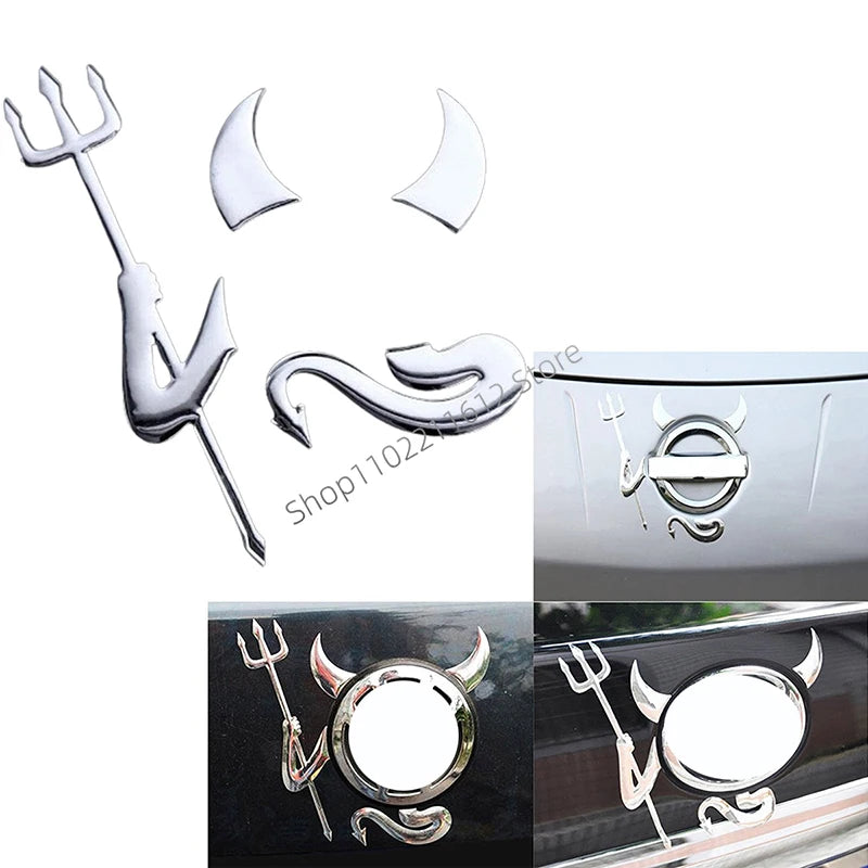 Car 3D Demon Emblem Logo Decals Stickers for Volkswagen Benz BMW Toyota Hyundai  Nissan Mazda Exterior Devil Styling Decoration