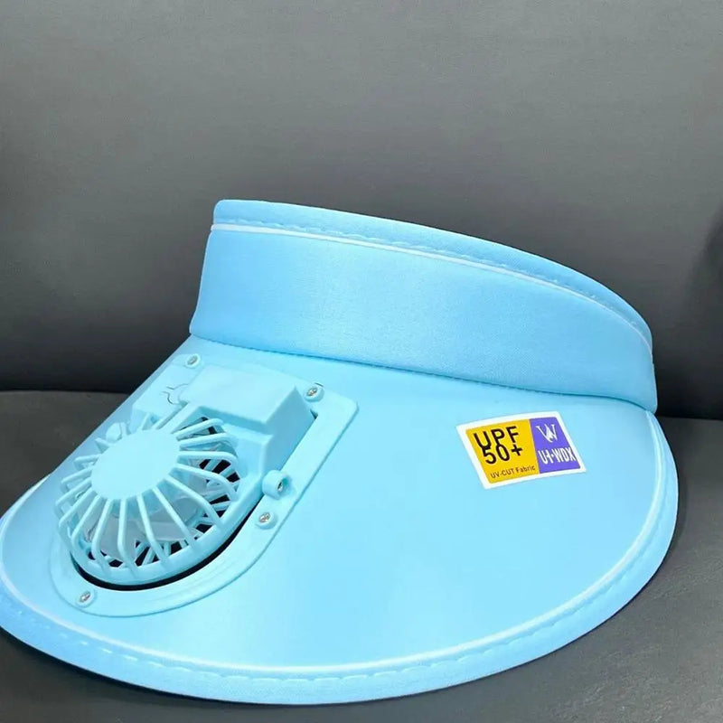 Sombrero de protección solar para exteriores de moda, sombrero de verano de ala grande con ventilador de carga USB, visera solar para hombres y mujeres