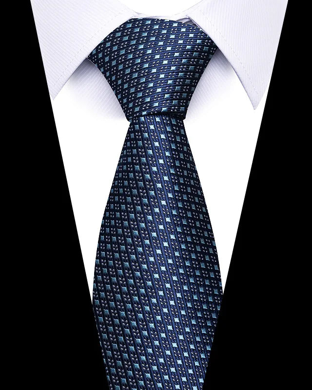 High-quality Wedding Ties For Men Fashion New Style Blue Strip Print Neckties Daily Office Apparel Accessories Gift For Man