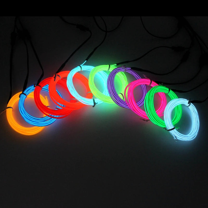 Flexible Neon Light Glow EL Wire Rope Cable LED Lights For Christmas Dance Rave Decoration DIY Shoes Clothing USB LED Strip Lamp