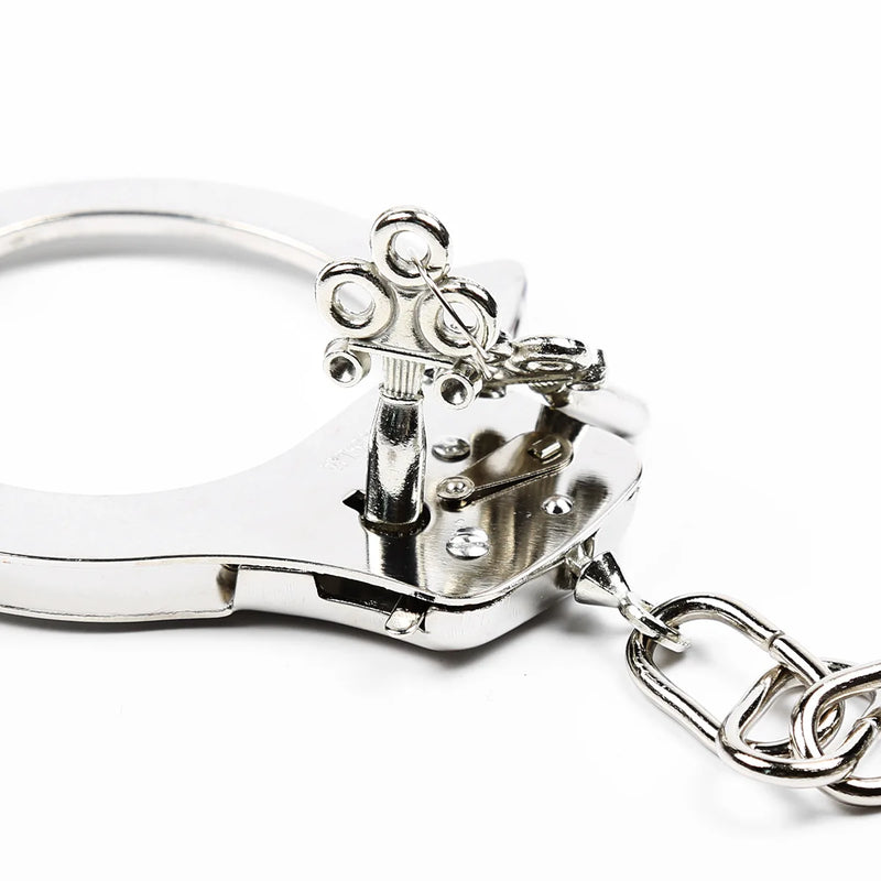 DUTRIEUX Stainless Steel Handcuffs BDSM Bondage Set Adjustable Metal Ankle Cuffs Chain Fetish Restraints Sex Toys For Couples