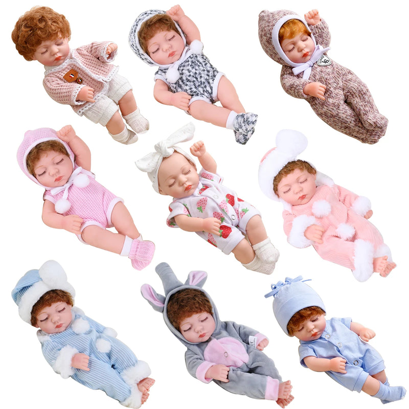 11/19/30cm Silicone Reborn Dolls Baby Reborn Toys Waterproof Vinyl Bebe Doll Cute Mini Reborn Baby Doll For Girls Birthday Gift