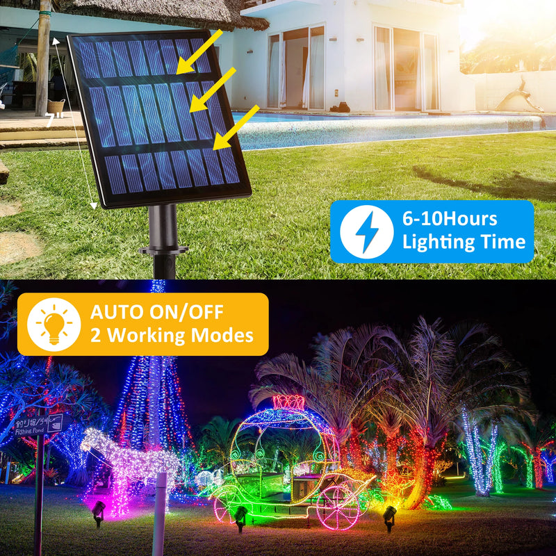 1/2/4/6 Lights RGB Solar Spotlight IP65 Waterproof Solar Light Outdoor Garden Light For Christmas Halloween Party Decor