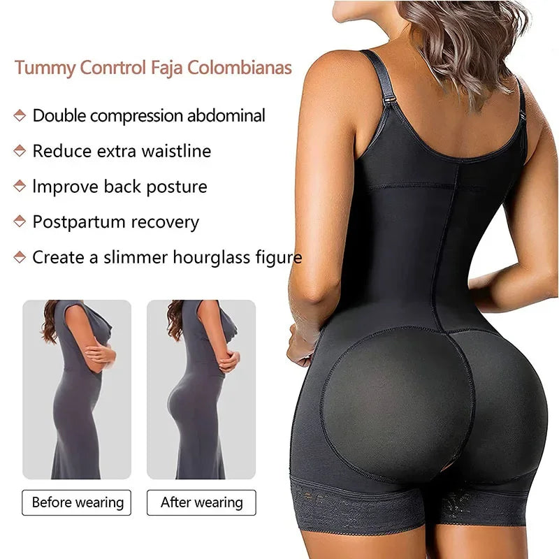 AfruliA Full Body Shaper Fajas Colombianas Girdle High Compression Shapewear Slimming Sheath Tummy Control Panties Waist Trainer