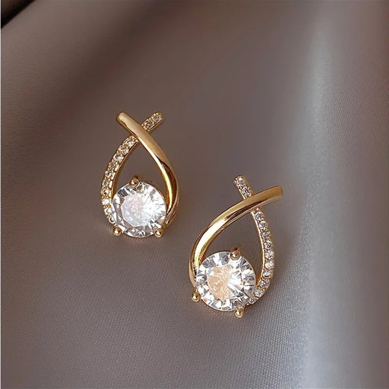 925 Sterling Silver Stud Earrings Zircon High Quality For Women's Wedding Fine Jewelry Accessories Gift