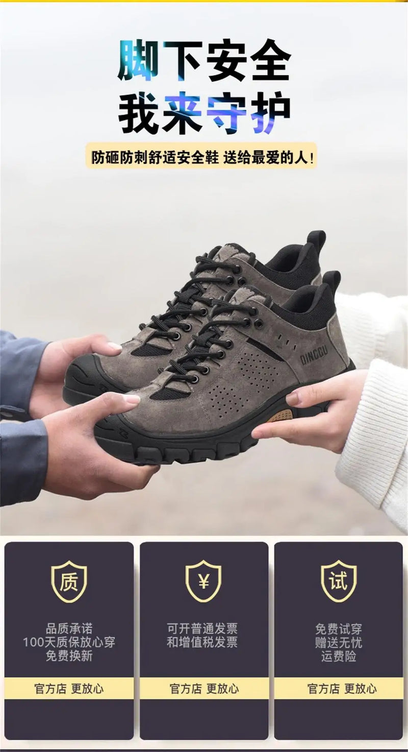 New Indestructible Shoes Work Sneakers Steel Toe Cap Safety Shoes Men Boots Anti-smash Anti-puncture Work Boots Security