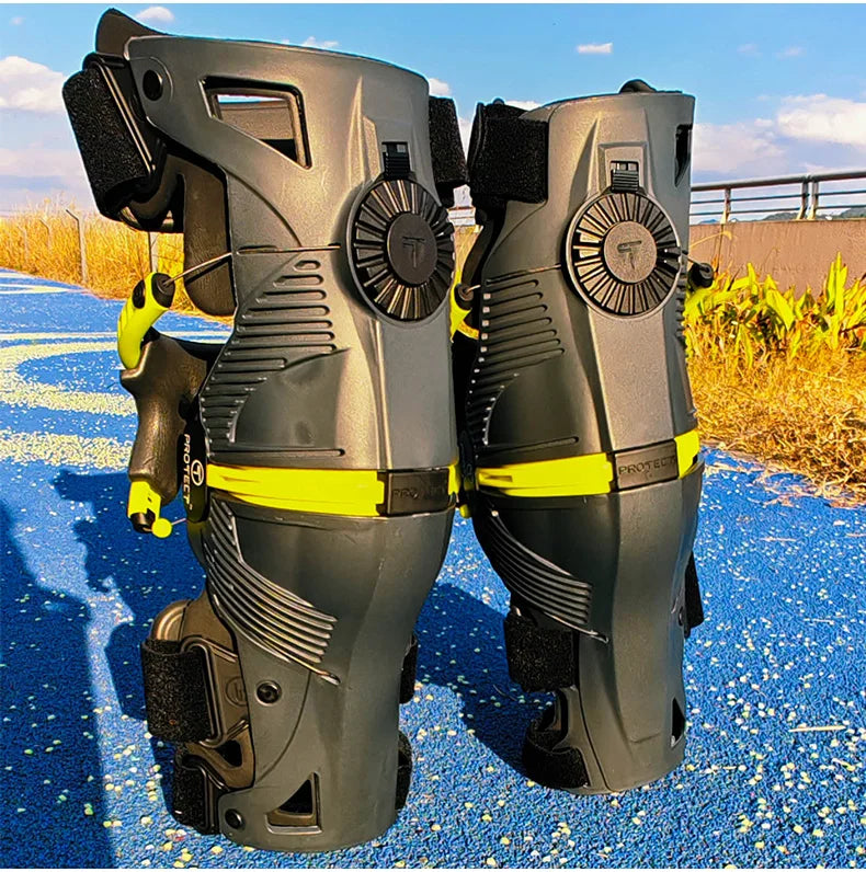 T Brand Motorcycle Protective Kneepad for Off-road and Highway Riding with Mechanical Leg Protection and Exoskeleton Guards