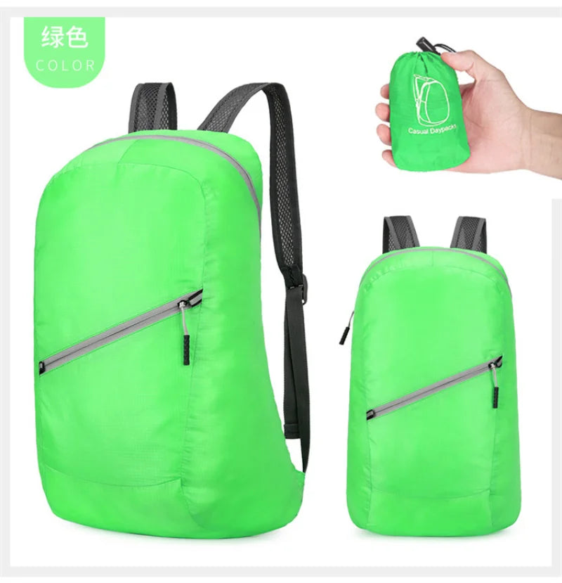 Mochila impermeable de gran capacidad para acampar, viajar, senderismo, ligera, plegable, duradera, para deportes al aire libre, funda para lluvia