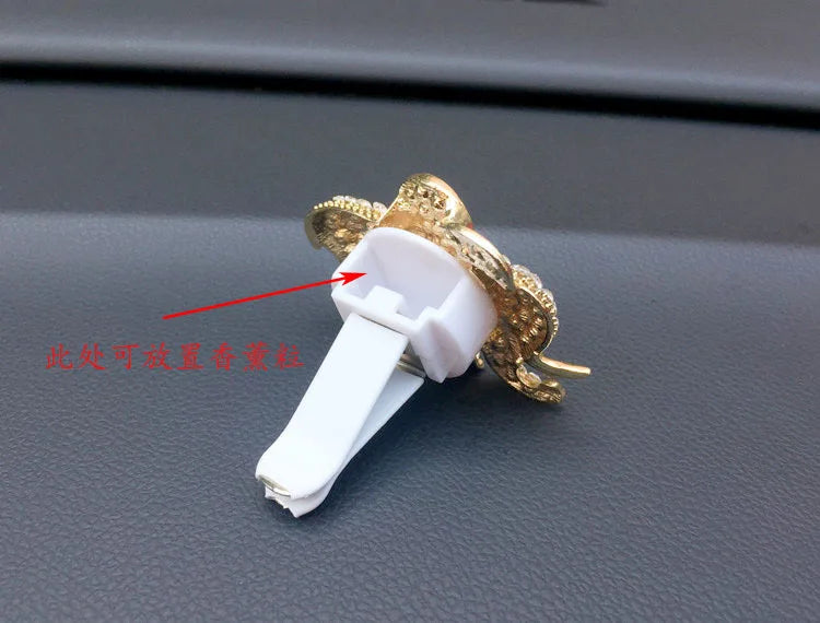 1 ambientador con forma de elefante de diamante para ventilación de coche, con clip para aromaterapia, fragancia, decoración de perfume, accesorios para coche