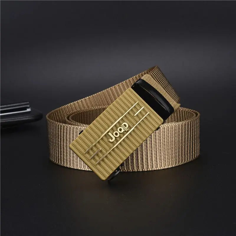 New Belt Men's Canvas Nylon Toothless Automatic Buckle Simple Belt Generous and Versatile