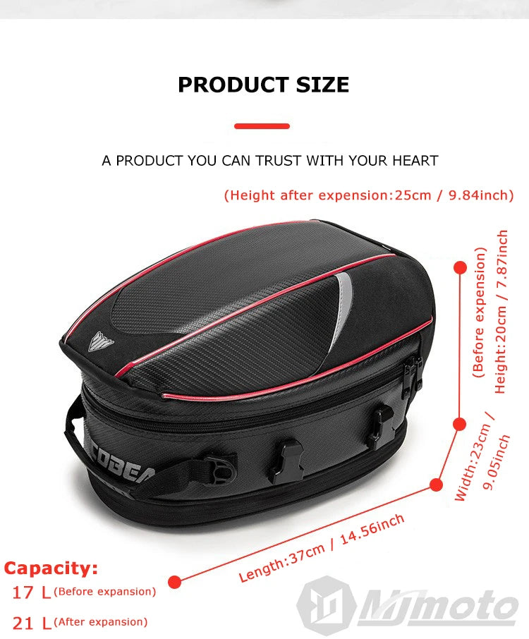 Motorcycle Back Seat Bag Waterproof Large Capacity Motorcycle Tail Bag Universal Motorbike Travel Luggage Saddle Bag