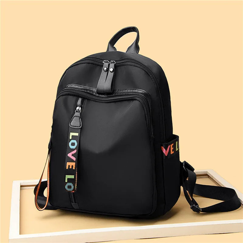 Anti-theft Backpack Waterproof Fabric Large Female Shoulder Bag Teenage Large Capacity Simple Casual Travel Bagpack