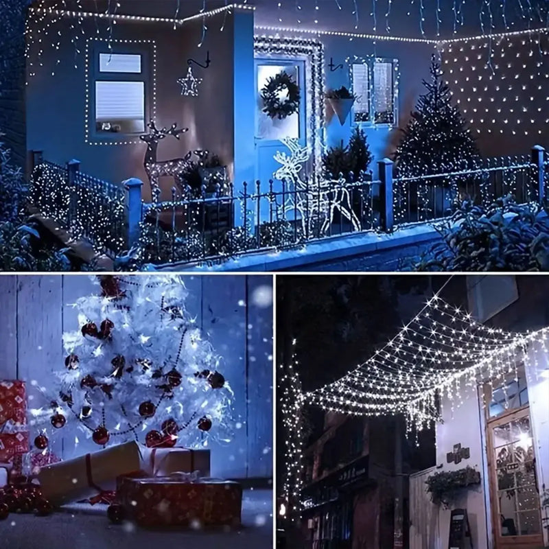 Guirnalda de luces LED solares para exteriores, 7 m, 22 m y 32 m, resistente al agua, para decoración de fiestas navideñas y fiestas