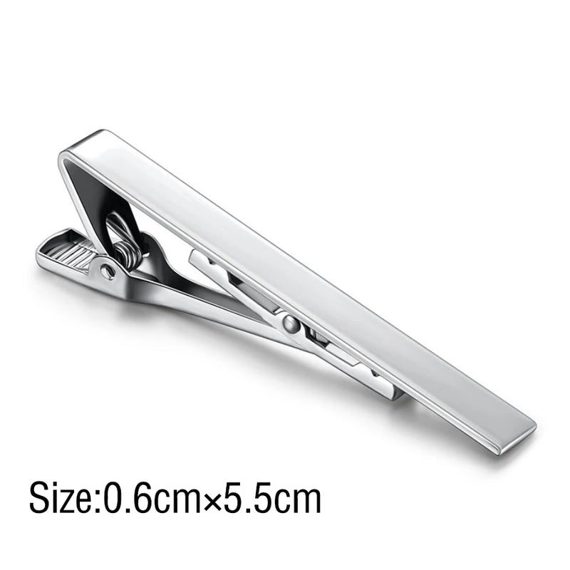 Tie Clip Fashion Style Ties for Men Metal Tone Simple Bar Clasp Practical Necktie Accessories Clasp Tie Pin for Mens Collar Clip