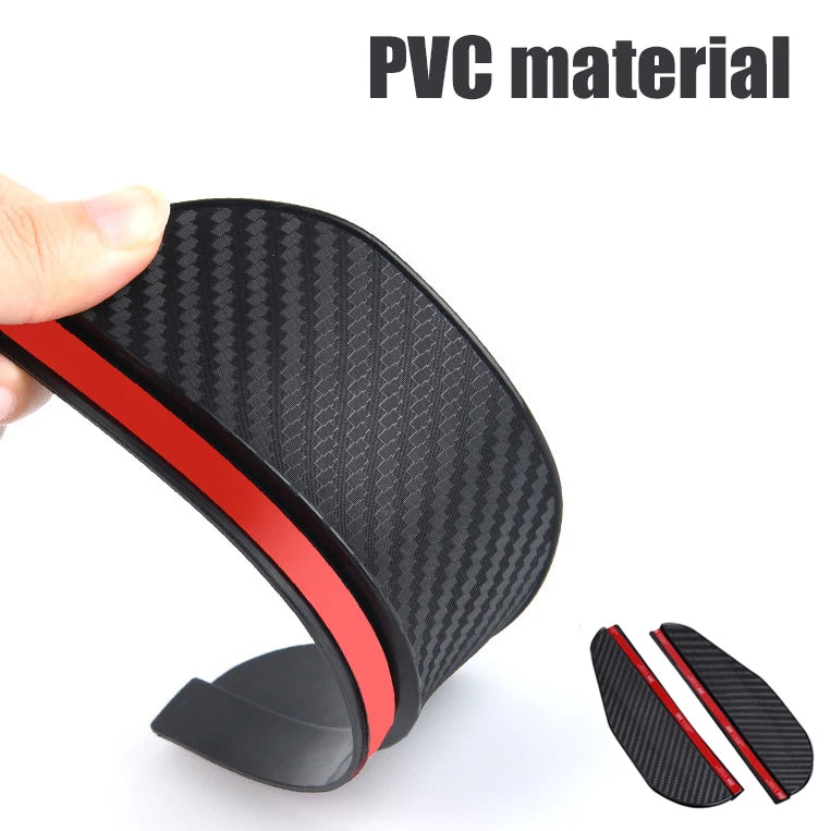 2/4 piezas de espejo retrovisor para coche, protector de parasol de fibra de carbono con forma de ceja para lluvia, protector universal para espejo retrovisor de coche