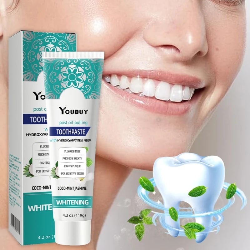 Fluoride Free Whitening Toothpaste Fresh Breath Anti Cavity Healthy Teeth Reduced Tooth Stains Bright White Toothpaste