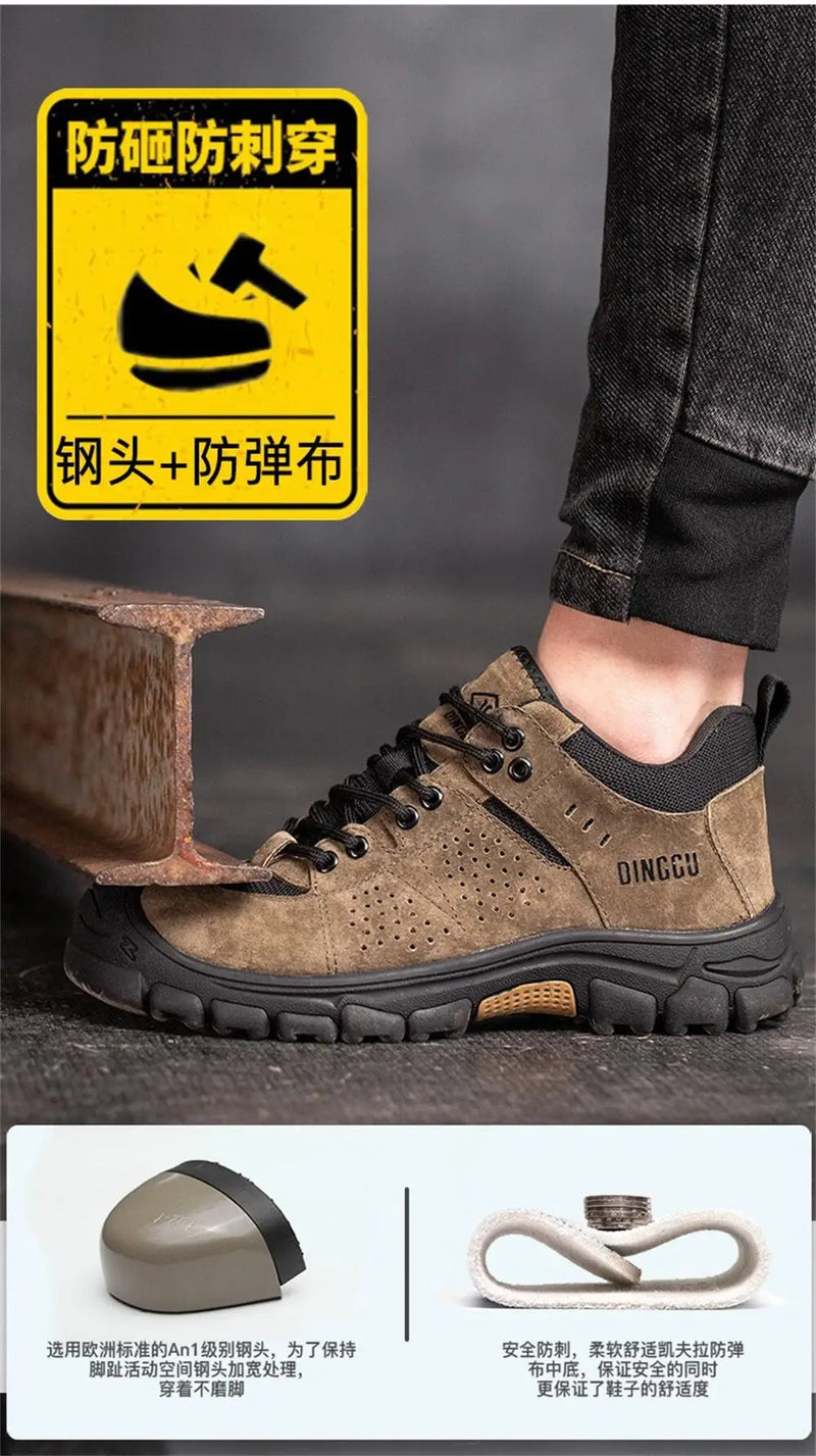 New Indestructible Shoes Work Sneakers Steel Toe Cap Safety Shoes Men Boots Anti-smash Anti-puncture Work Boots Security