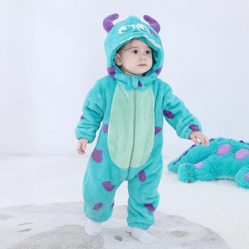 Baby Sherk Clothes Boy Girl Anime Onesie Romper Warm Soft Pajama Festival Halloween Infant Outfit Cute Pajamas