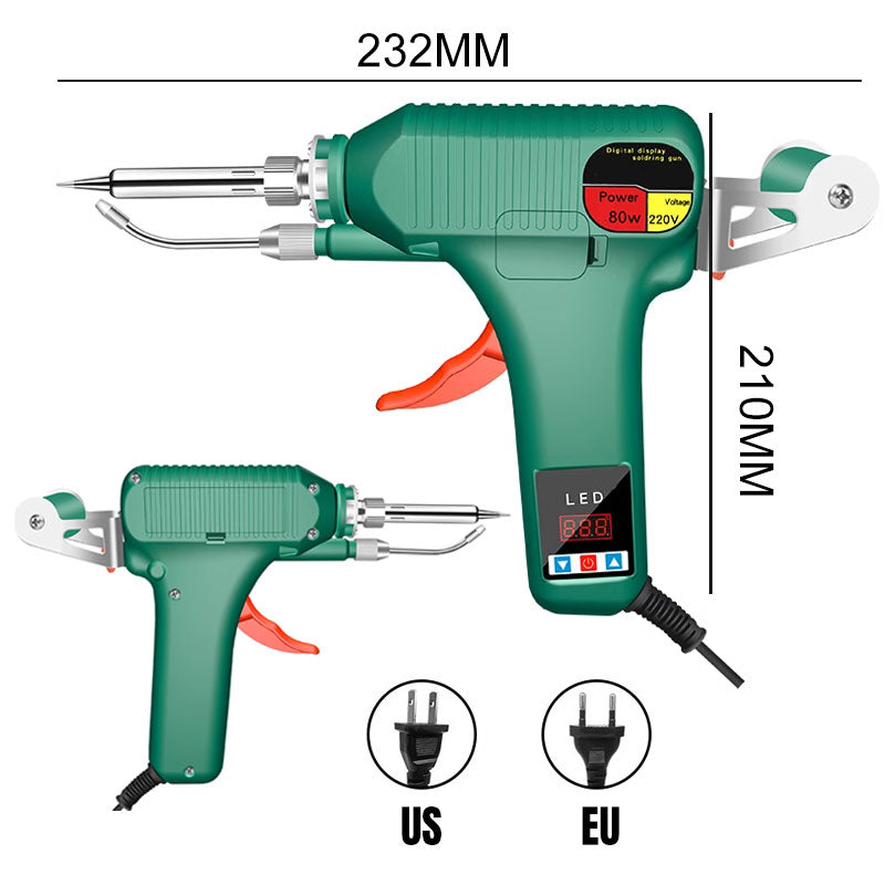 80W Digital Display Soldering Iron Gun 180-520°C Adjustable Temperature Automatic Send Tin Gun Repair DIY Welding Tool